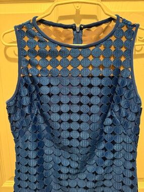 Ralph Lauren Royal Blue Dress with Nude Lace Overlay